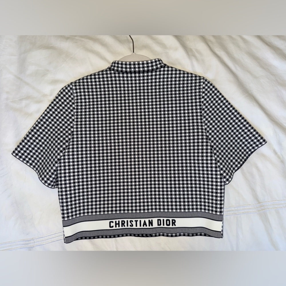Cropped Jacket Gray and Black Check'n'Dior Knit | DIOR - Picture 5 of 11